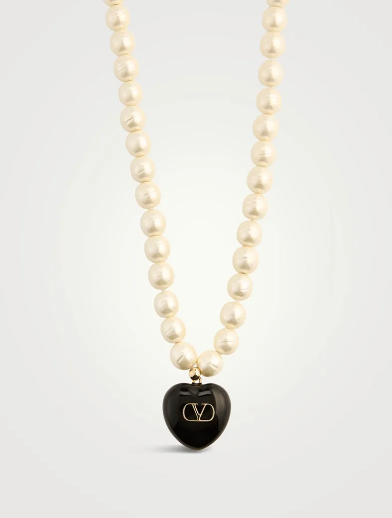 Coeur Royal Faux Pearl Necklace With Crystal