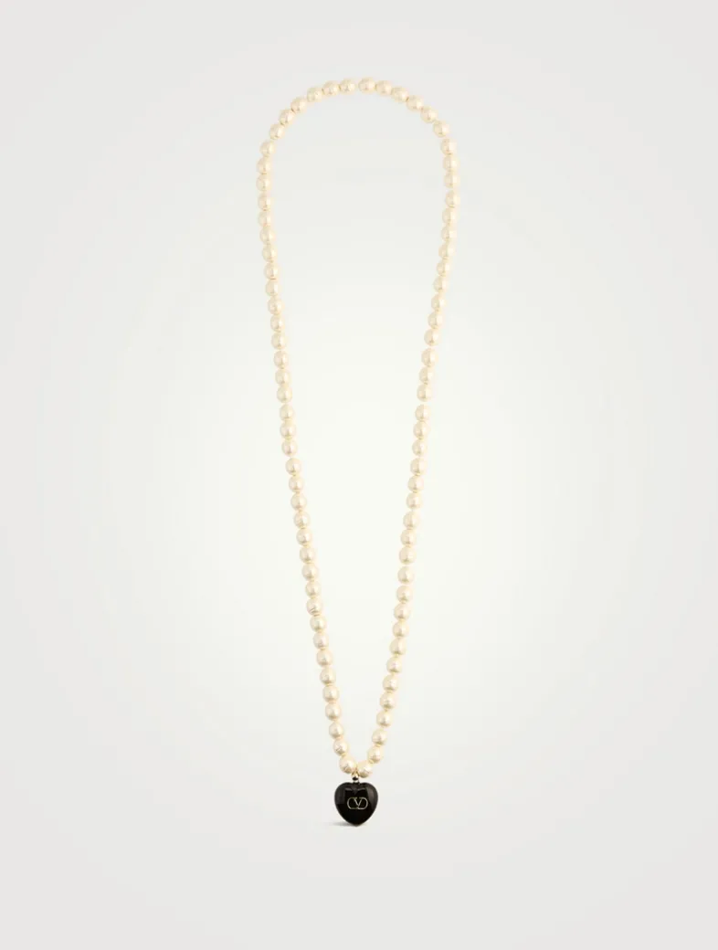 Coeur Royal Faux Pearl Necklace With Crystal