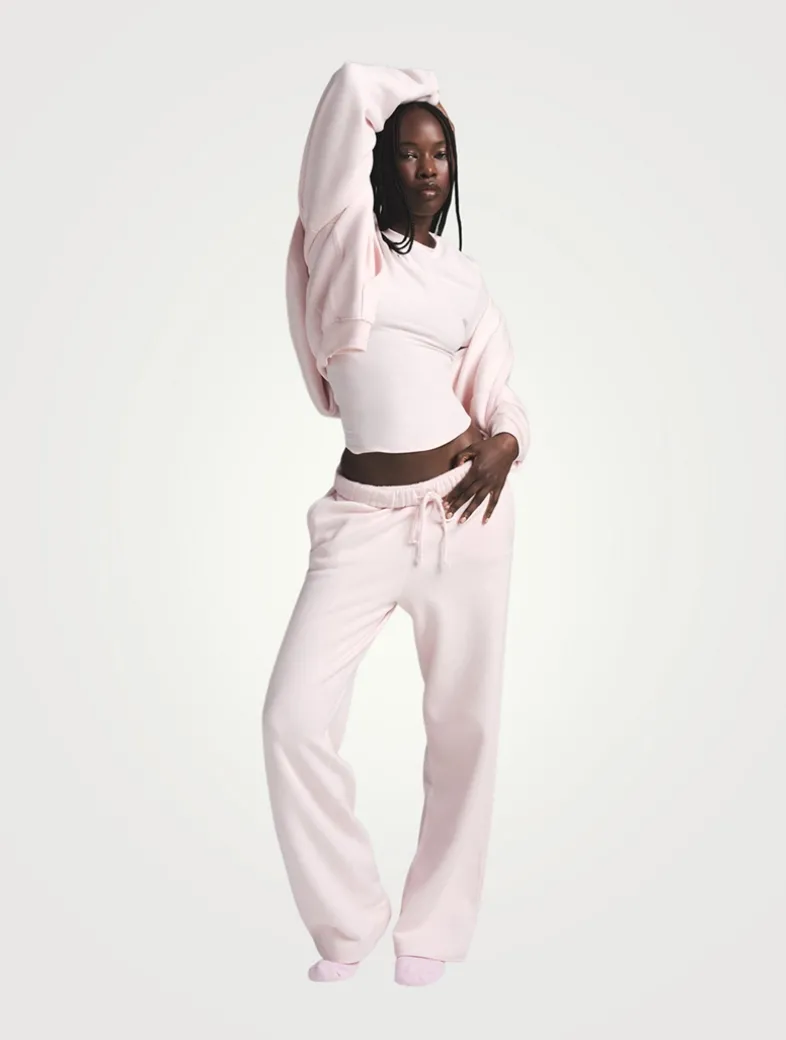 Cotton Fleece Classic Straight-Leg Pants