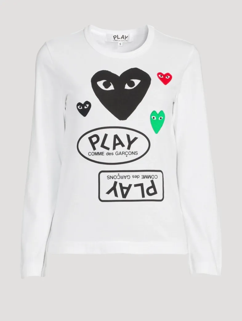 Cotton Heart Long-Sleeve T-Shirt With Logo Graphics