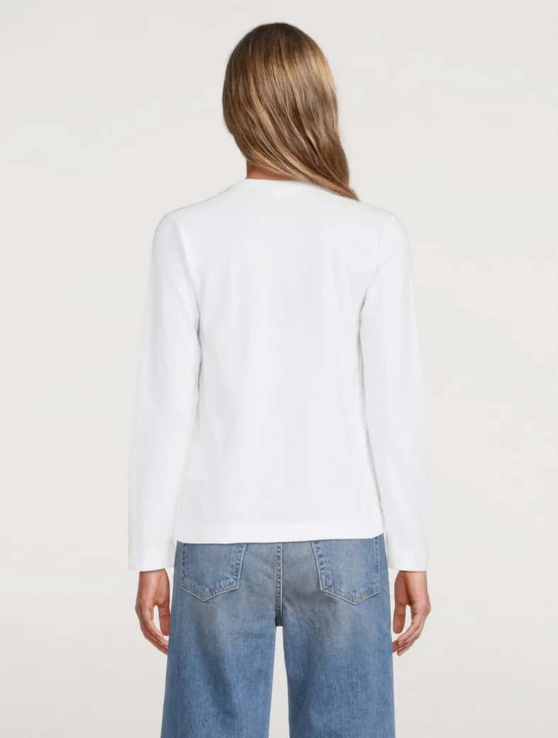 Cotton Heart Long-Sleeve T-Shirt With Logo Graphics