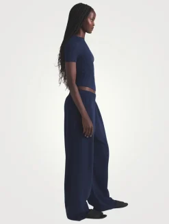 Cotton Jersey Wide-Leg Pants