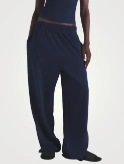Cotton Jersey Wide-Leg Pants