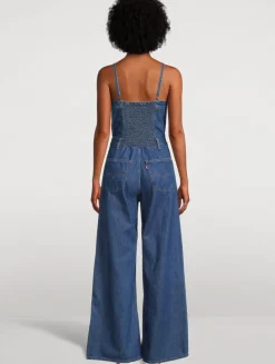 Denim Bustier Jumpsuit