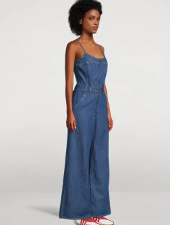 Denim Bustier Jumpsuit