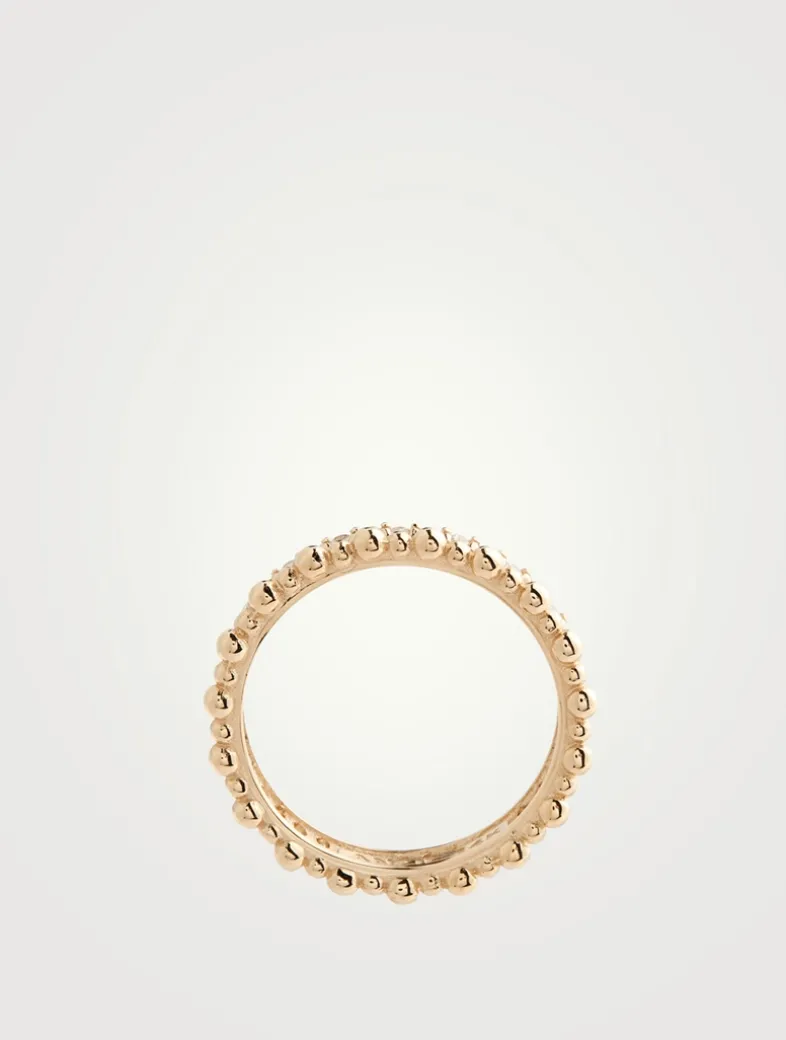Dew Drop 14K Gold Double Eternity Ring With Diamonds