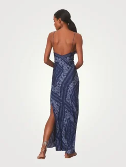 Deyo Silk Maxi Dress In Bandana Print