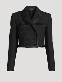 Double-Breasted Crêpe Tuxedo Jacket