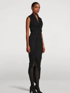 Draped Crêpe Jersey Dress