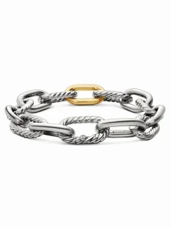 Dy Madison® Chain Bracelet In Sterling Silver With 18k Yellow Gold, 11mm