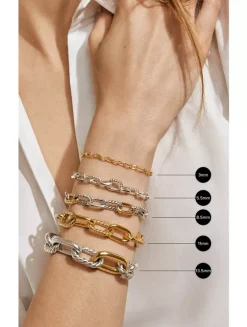 Dy Madison® Chain Bracelet In Sterling Silver With 18k Yellow Gold, 8.5mm
