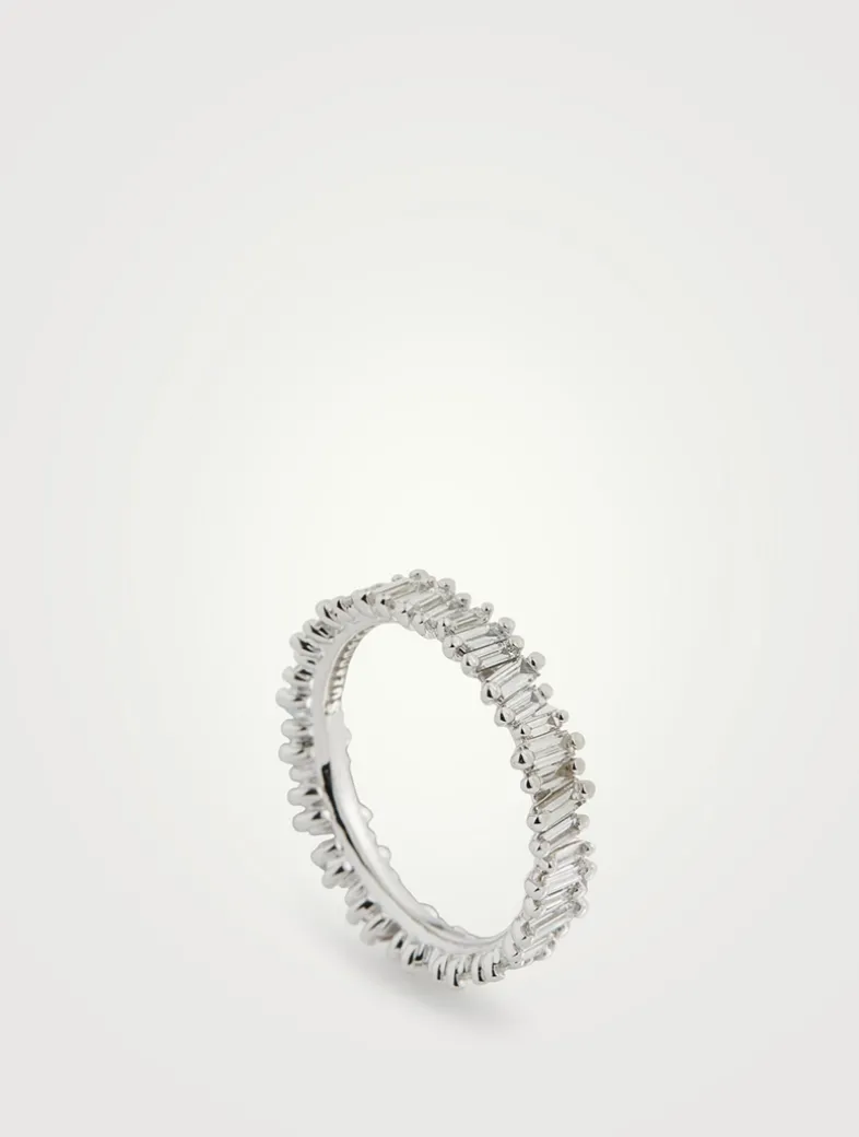 Fireworks 18K White Gold Eternity Ring With Diamonds