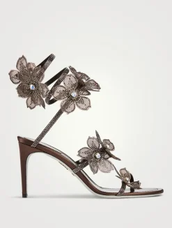 Floriane Crystal Satin Sandals
