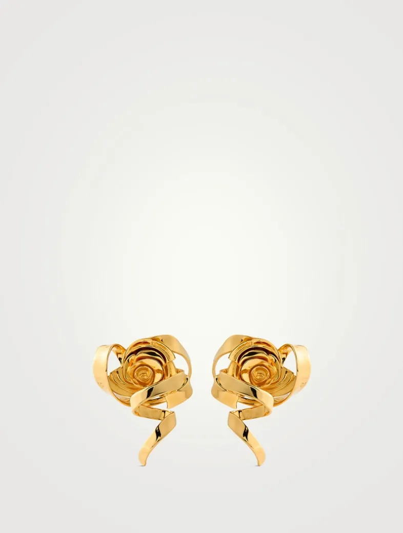 Geometric Rose Earrings