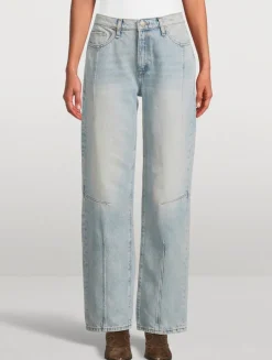 Goldie Mid-Rise Darted Straight Leg Jeans