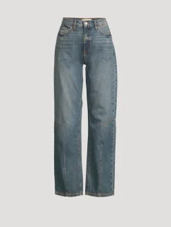 Goldie Mid-Rise Darted Straight Jeans