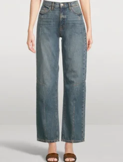Goldie Mid-Rise Darted Straight Jeans