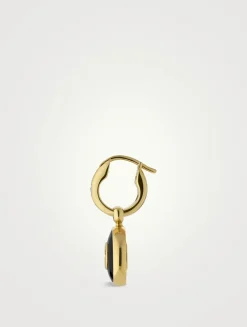 Gucci Interlocking 18K Gold Diamond Hoop Earrings With Onyx
