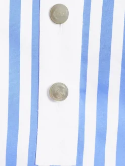 Halter Shirt Dress In Awning Stripe Print