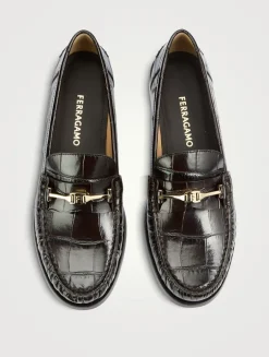 Harry Croc-Embossed Leather Loafers