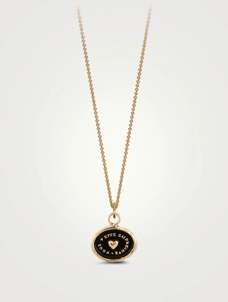Heart Print 14K Gold Talisman Necklace