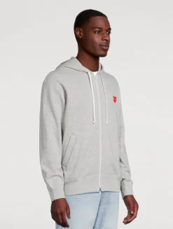 Heart Zip-Up Hoodie With Back Logo