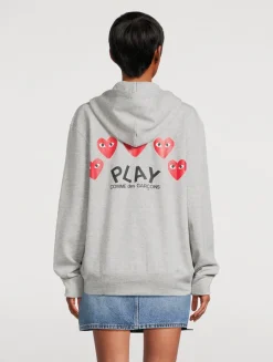 Heart Zip-Up Hoodie With Back Logo