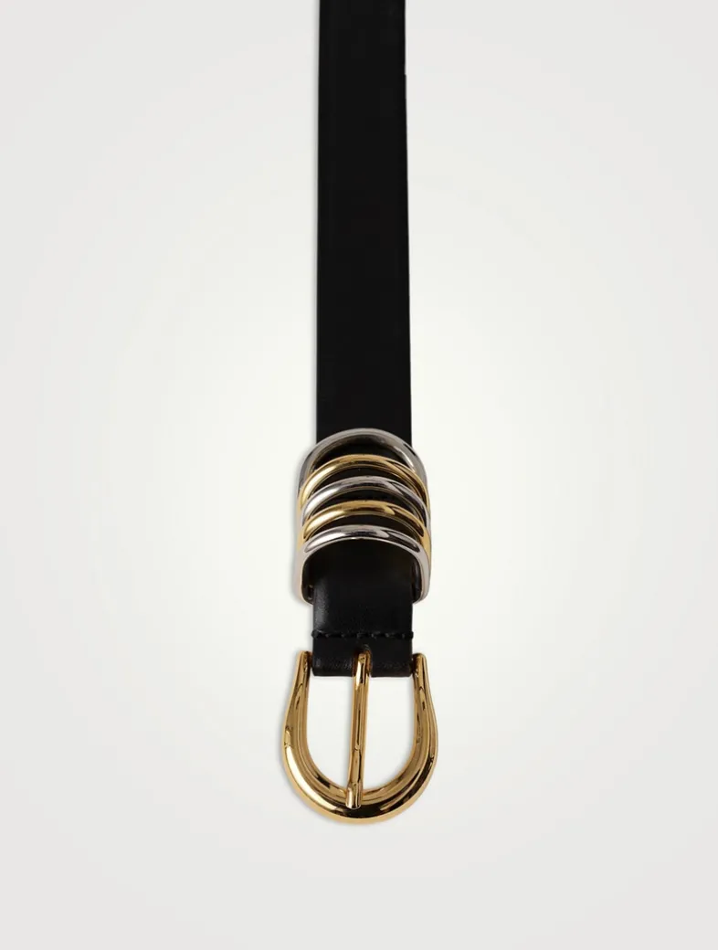 Hollyhock Mixed Metal Leather Belt