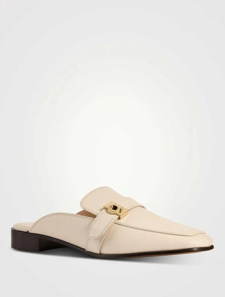 Hug Leather Loafer Mules