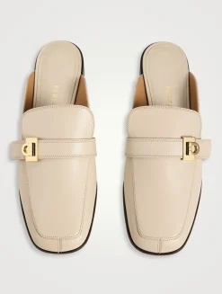 Hug Leather Loafer Mules