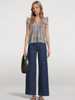 Idris Cotton Silk Blouse In Batik Print
