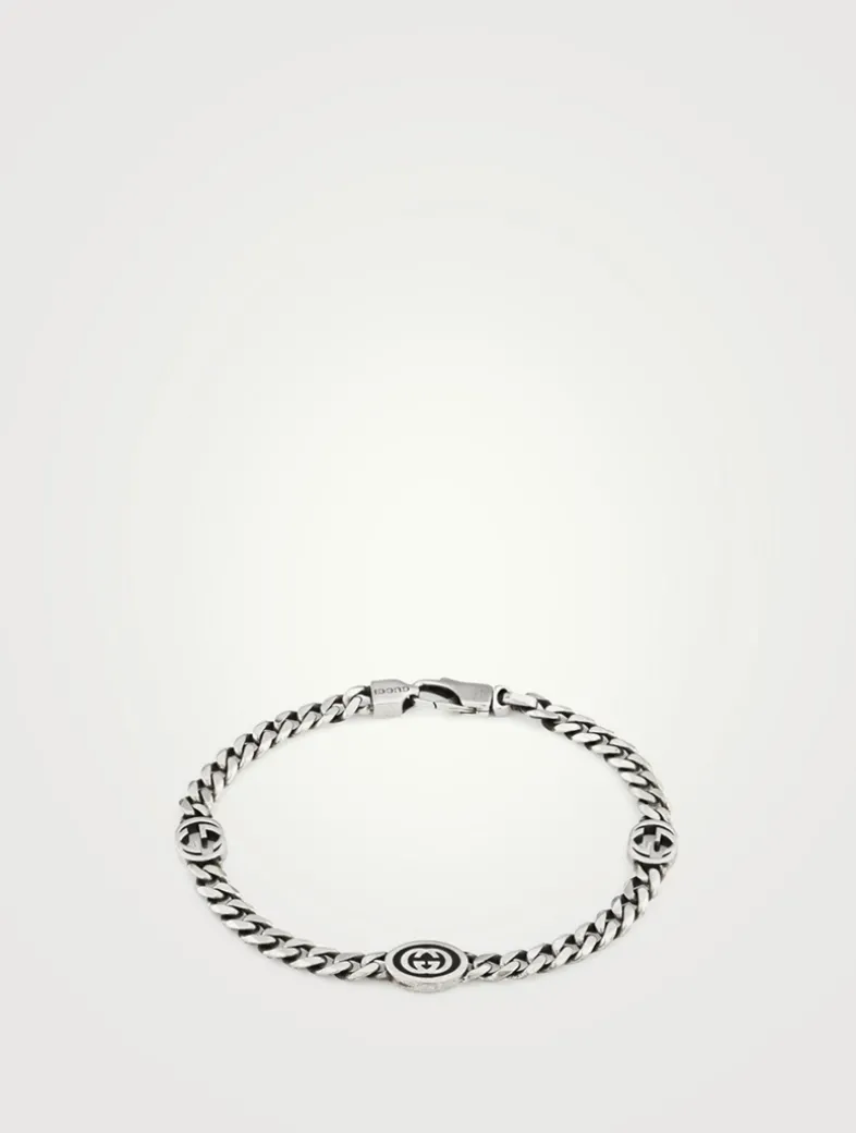 Interlocking G Sterling Silver Bracelet