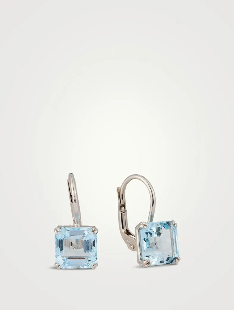 Jac+Jo Harper Silver Earrings With Blue Topaz