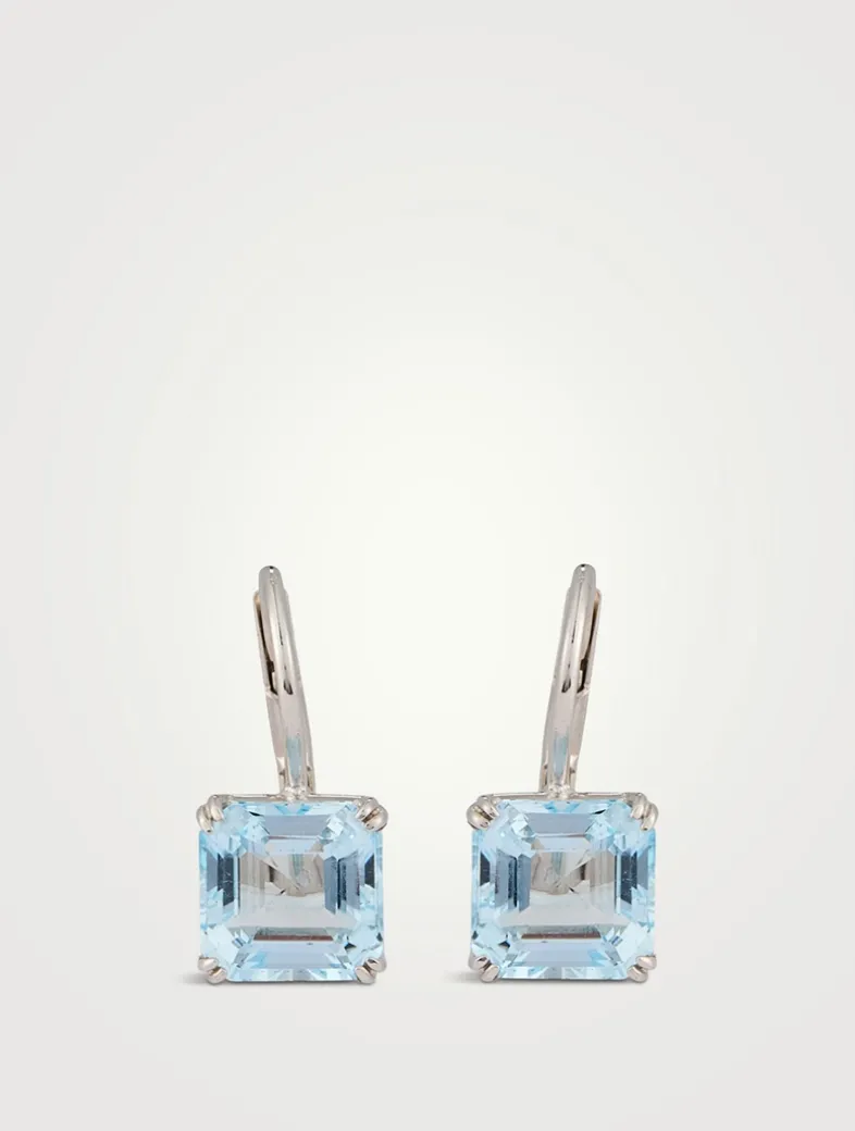 Jac+Jo Harper Silver Earrings With Blue Topaz