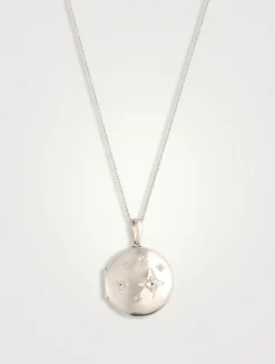 Jac+Jo Silver Gothic Star Locket Necklace
