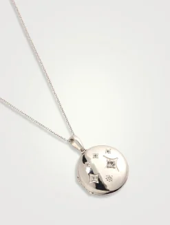 Jac+Jo Silver Gothic Star Locket Necklace