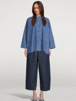 Japanese Cropped Wide-Leg Jeans