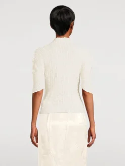 Jellyfish Pleats Mockneck Top