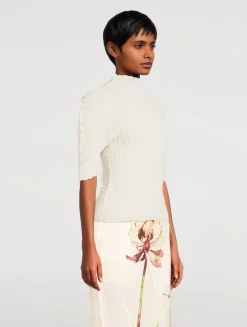 Jellyfish Pleats Mockneck Top