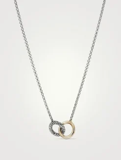JH Essentials 14K Gold And Silver 2mm Mini Rolo Chain Interlinking Necklace