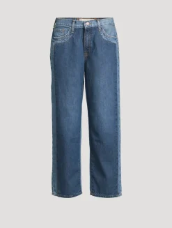 Kelly Cropped Mid-Rise Straight Leg Jeans