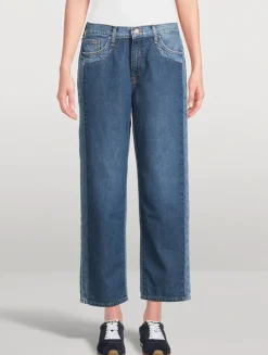 Kelly Cropped Mid-Rise Straight Leg Jeans