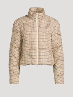 Keros Down Jacket In Plaid Print