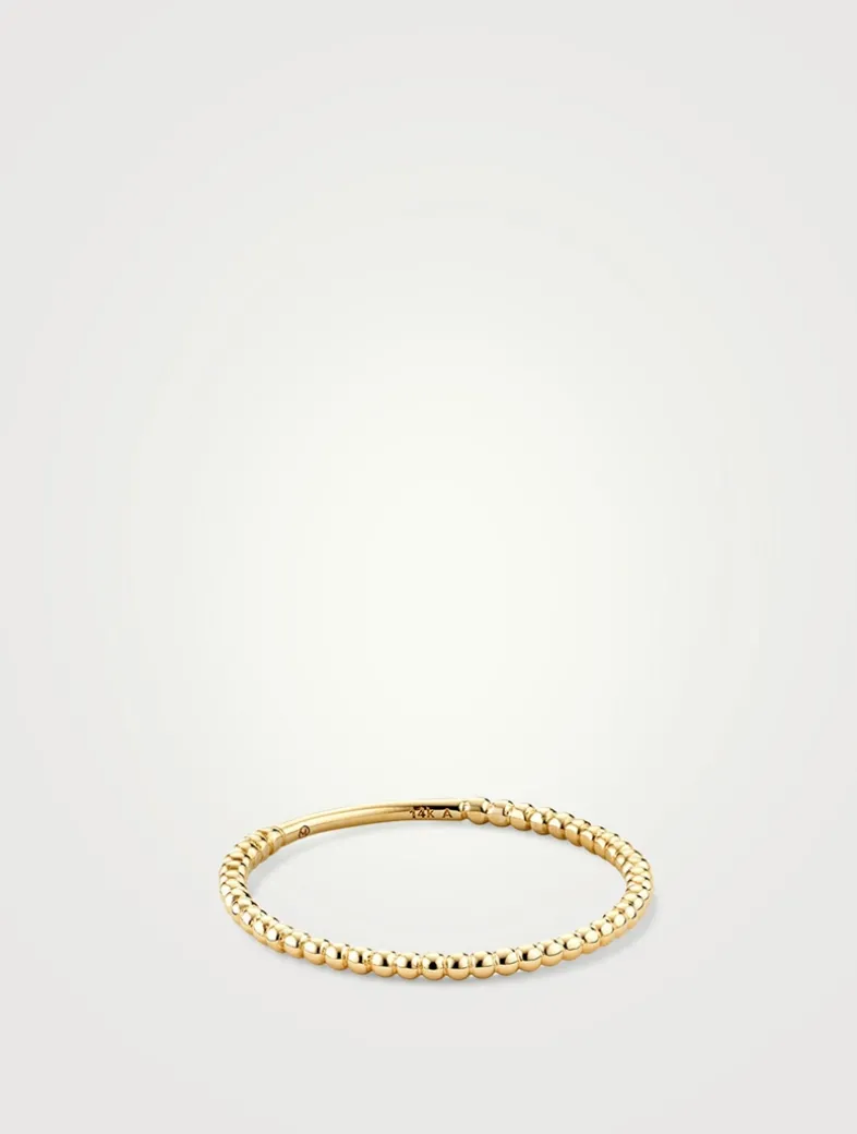 14K Gold Beaded Ring