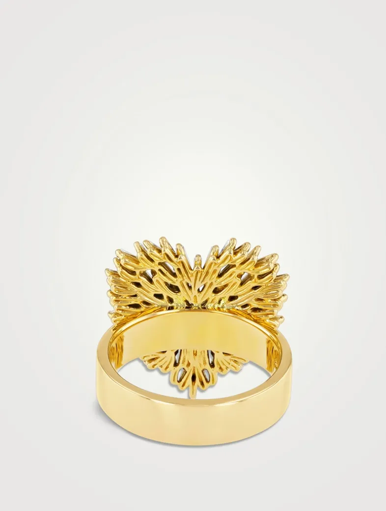 18K Gold Classic Diamond Medium Heart Ring