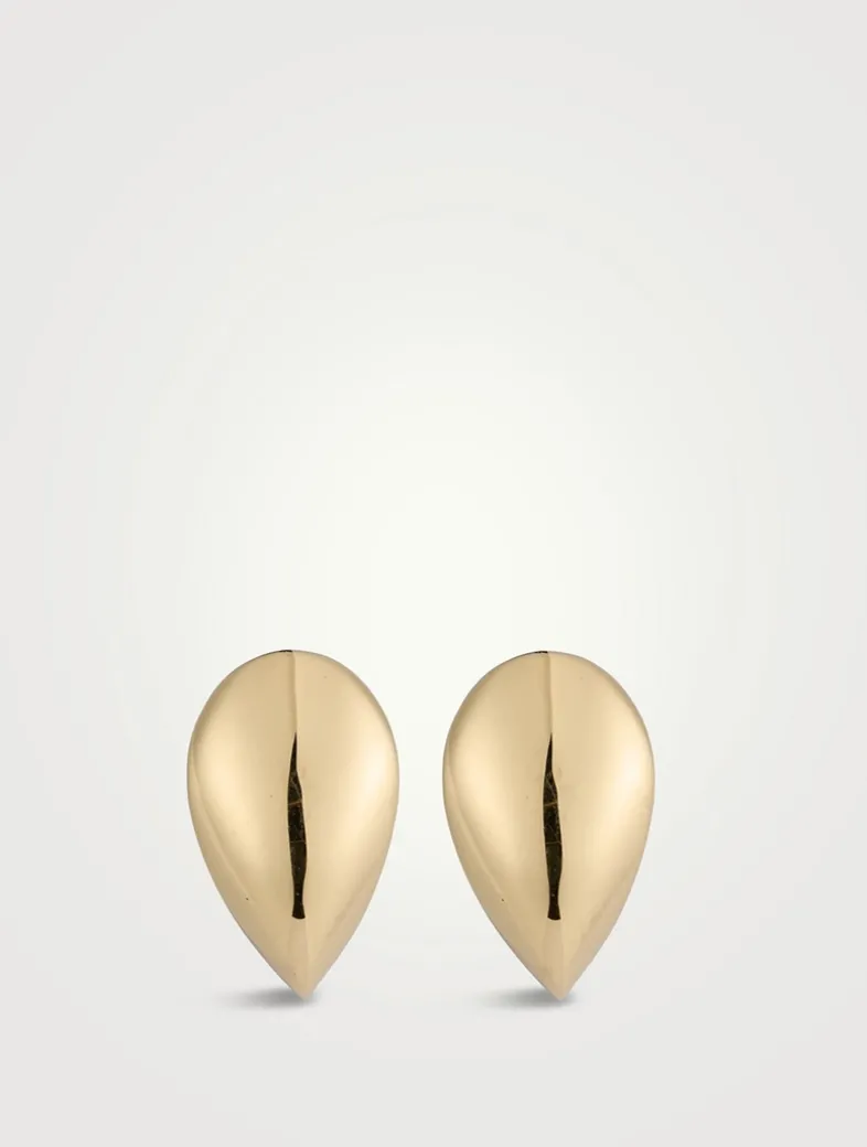 18K Gold Curved Claw Stud Earrings