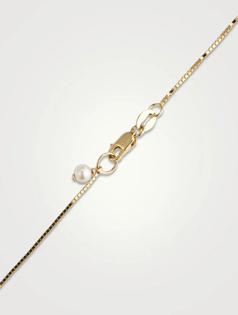 14K Gold Double Floating Pearl Necklace