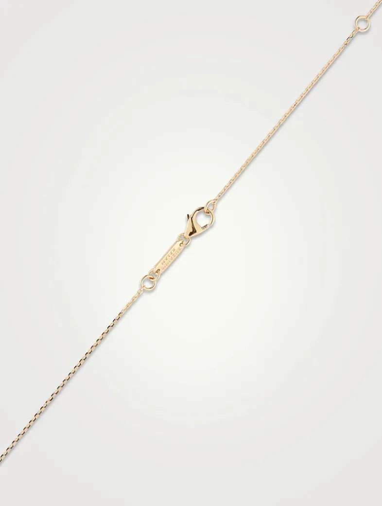 18K Gold Evil Eye Midi Emerald Half Pavé Pendant Necklace