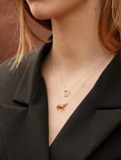 9K Gold Horseshoe Brillante Pendant Necklace With Diamond