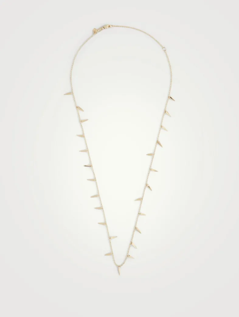 14K Gold Large Pure Fringe Necklace
